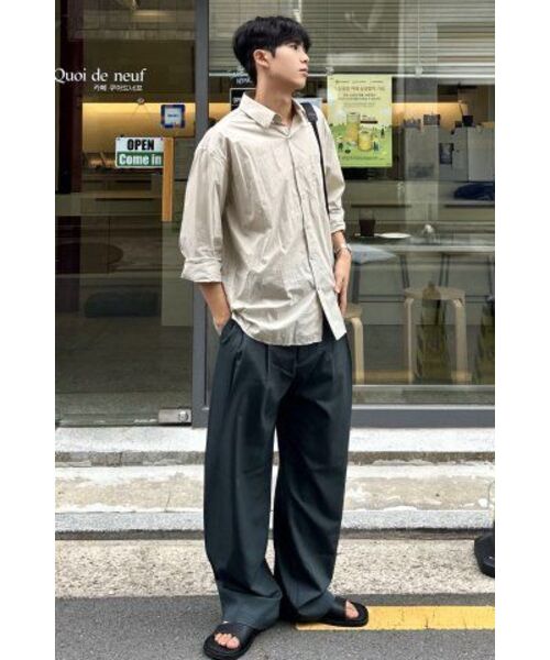 SIGNATURE（シグネチャ）の「ダブルタックワイドスラックス[グリーン]（スラックス・レディース・その他・S/M）」の14枚目の写真