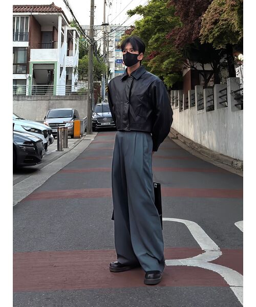 SIGNATURE（シグネチャ）の「ダブルタックワイドスラックス[グリーン]（スラックス・レディース・その他・S/M）」の3枚目の写真