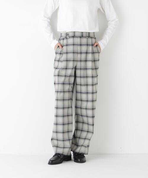 human woman(ヒューマンウーマン)の「◆TRチェックタックワイドテーパードパンツ(その他パンツ・レディース・ダークインディゴブルー/ブラック系その他3・MEDIUM)」の3枚目の写真