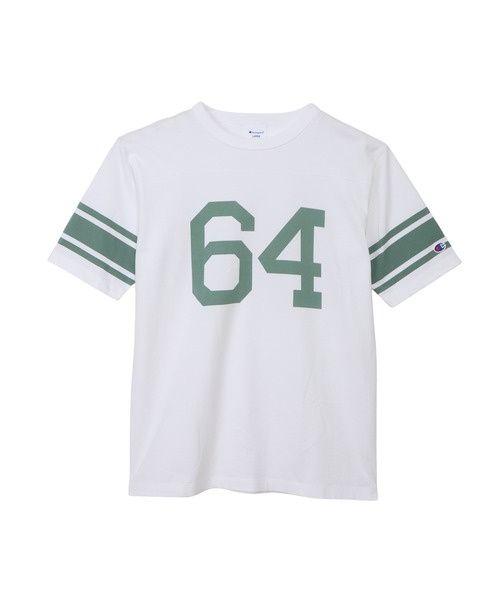 Champion(チャンピオン)の「【Champion/チャンピオン】メンズ ベーシック ショートスリーブフットボールTシャツ(Tシャツ/カットソー・メンズ・オートミール/ホワイト×グリーン/モカ/ブラック系その他/ホワイト×ブラック/ダークブルー・X-LARGE/MEDIUM/SMALL/LARGE)」の2枚目の写真