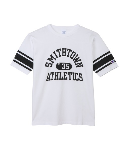 Champion(チャンピオン)の「【Champion/チャンピオン】メンズ ベーシック ショートスリーブフットボールTシャツ(Tシャツ/カットソー・メンズ・オートミール/ホワイト×グリーン/モカ/ブラック系その他/ホワイト×ブラック/ダークブルー・X-LARGE/MEDIUM/SMALL/LARGE)」の3枚目の写真