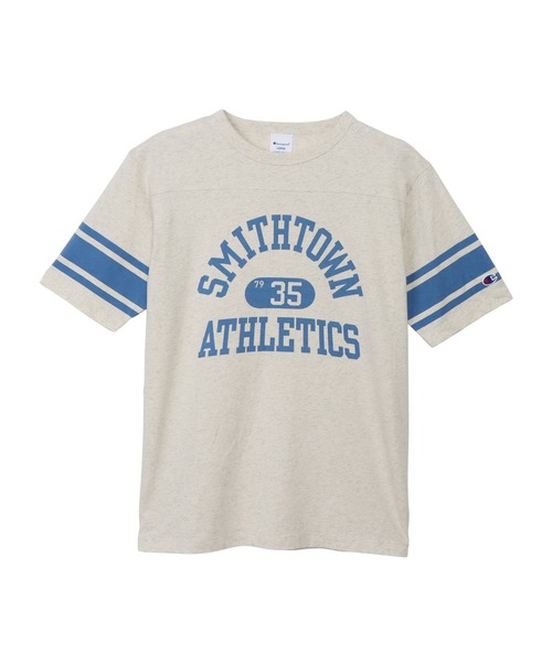 Champion(チャンピオン)の「【Champion/チャンピオン】メンズ ベーシック ショートスリーブフットボールTシャツ(Tシャツ/カットソー・メンズ・オートミール/ホワイト×グリーン/モカ/ブラック系その他/ホワイト×ブラック/ダークブルー・X-LARGE/MEDIUM/SMALL/LARGE)」の5枚目の写真