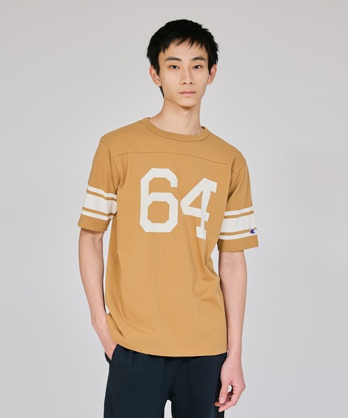 Champion(チャンピオン)の「【Champion/チャンピオン】メンズ ベーシック ショートスリーブフットボールTシャツ(Tシャツ/カットソー・メンズ・オートミール/ホワイト×グリーン/モカ/ブラック系その他/ホワイト×ブラック/ダークブルー・X-LARGE/MEDIUM/SMALL/LARGE)」の4枚目の写真