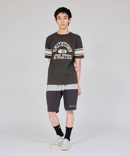 Champion(チャンピオン)の「【Champion/チャンピオン】メンズ ベーシック ショートスリーブフットボールTシャツ(Tシャツ/カットソー・メンズ・オートミール/ホワイト×グリーン/モカ/ブラック系その他/ホワイト×ブラック/ダークブルー・X-LARGE/MEDIUM/SMALL/LARGE)」の10枚目の写真