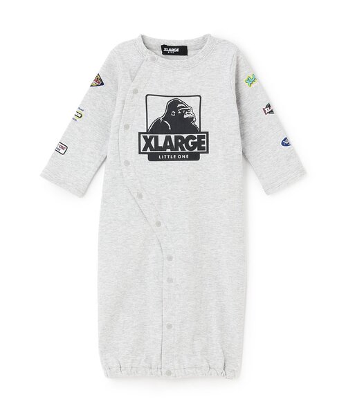 XLARGE KIDS(エクストララージキッズ)の「袖ロゴワッペン風プリントOG長袖2WAYオール(ロンパース・キッズ・ブルー/ブラック/トップグレー・50-70cm)」の3枚目の写真