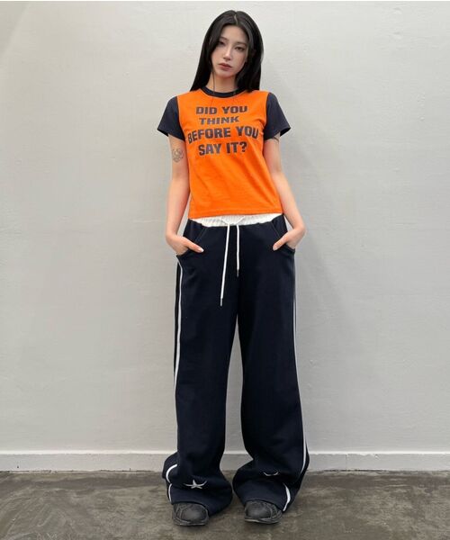 LUVISTRUE(ラヴイズトゥルー)の「IM ポケット トレーニングパンツ(チャコール)(スウェットパンツ・レディース・ネイビー/チャコール・FREE)」の6枚目の写真