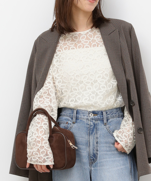 JOURNAL STANDARD relume(ジャーナルスタンダード レリューム)の「《追加2》ラッセルレース2WAYプルオーバー(Tシャツ/カットソー・レディース・アイボリー・FREE)」の1枚目の写真