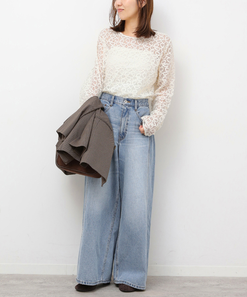 JOURNAL STANDARD relume(ジャーナルスタンダード レリューム)の「《追加2》ラッセルレース2WAYプルオーバー(Tシャツ/カットソー・レディース・アイボリー・FREE)」の8枚目の写真