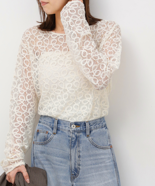 JOURNAL STANDARD relume(ジャーナルスタンダード レリューム)の「《追加2》ラッセルレース2WAYプルオーバー(Tシャツ/カットソー・レディース・アイボリー・FREE)」の11枚目の写真