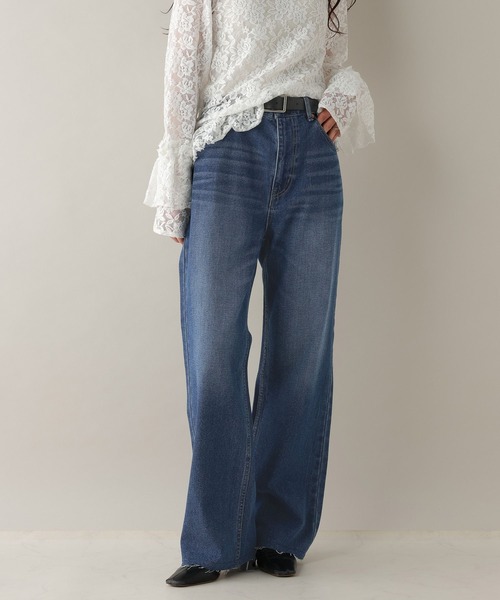 RAGEBLUE（レイジブルー）の「カットオフストレートデニムパンツ（デニムパンツ・レディース・ブルー・MEDIUM/LARGE）」の9枚目の写真