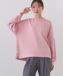 ソフトポンチ 脇スナップスリット入チュニック丈長袖トップス UVカット花粉リリース付