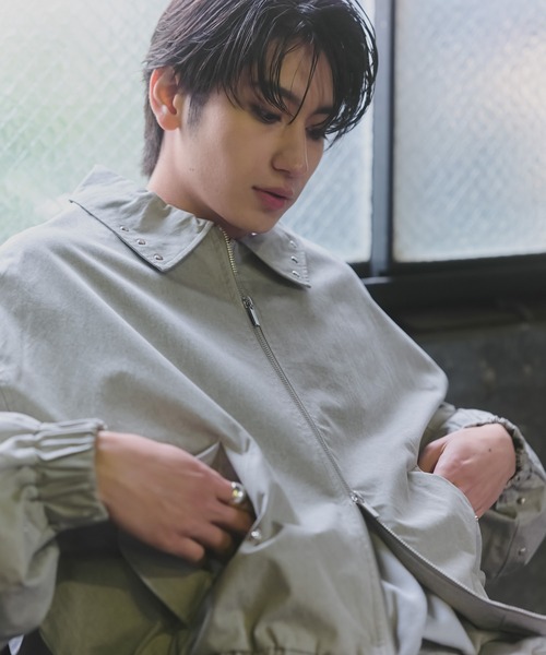 Confirm（コンファーム）の「Peach Brushed Studded Blouson / ピーチ起毛スタッズブルゾン メンズ レディース ユニセックス 【Confirm】（ブルゾン・メンズ・ブラック/カーキ/グレー/ラベンダー・M/L）」の10枚目の写真