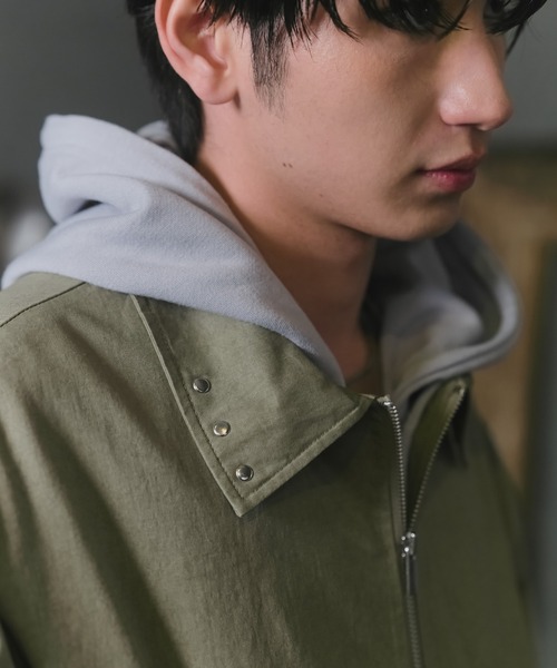 Peach Brushed Studded Blouson / ピーチ起毛スタッズブルゾン メンズ