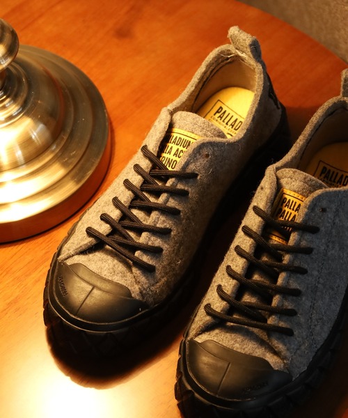 PALLADIUM(パラディウム)の「PALLA ACE LO MERINO パラ エース ロー メリノ 厚底スニーカー(スニーカー・メンズ・グレー/ブラック/グリーン×ピンク・23.5cm/22.5cm/28cm/27.5cm/27cm/26.5cm/25cm/24cm/24.5cm/29cm/26cm/25.5cm)」の1枚目の写真