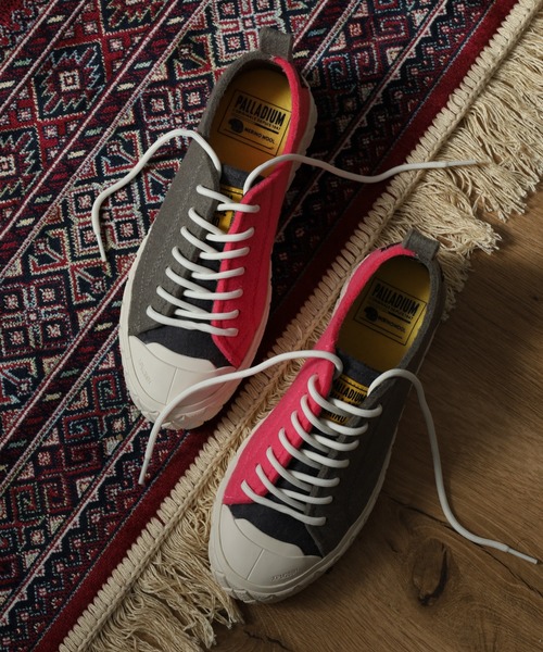 PALLADIUM(パラディウム)の「PALLA ACE LO MERINO パラ エース ロー メリノ 厚底スニーカー(スニーカー・メンズ・グレー/ブラック/グリーン×ピンク・23.5cm/22.5cm/28cm/27.5cm/27cm/26.5cm/25cm/24cm/24.5cm/29cm/26cm/25.5cm)」の3枚目の写真