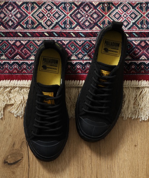 PALLADIUM(パラディウム)の「PALLA ACE LO MERINO パラ エース ロー メリノ 厚底スニーカー(スニーカー・メンズ・グレー/ブラック/グリーン×ピンク・23.5cm/22.5cm/28cm/27.5cm/27cm/26.5cm/25cm/24cm/24.5cm/29cm/26cm/25.5cm)」の4枚目の写真