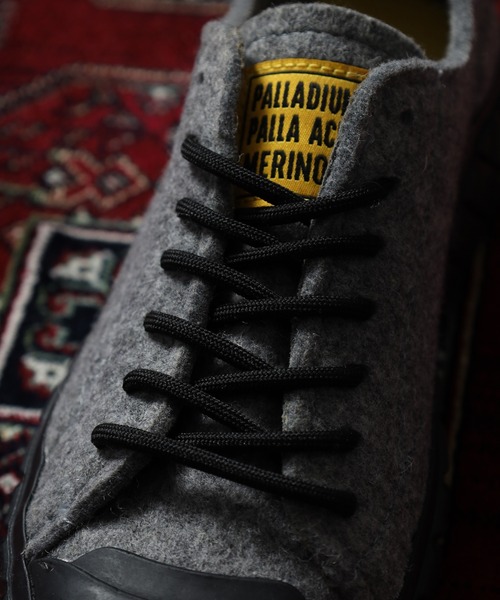 PALLADIUM(パラディウム)の「PALLA ACE LO MERINO パラ エース ロー メリノ 厚底スニーカー(スニーカー・メンズ・グレー/ブラック/グリーン×ピンク・23.5cm/22.5cm/28cm/27.5cm/27cm/26.5cm/25cm/24cm/24.5cm/29cm/26cm/25.5cm)」の14枚目の写真