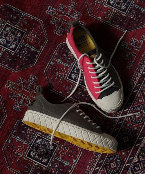 PALLADIUM(パラディウム)の「PALLA ACE LO MERINO パラ エース ロー メリノ 厚底スニーカー(スニーカー・メンズ・グレー/ブラック/グリーン×ピンク・23.5cm/22.5cm/28cm/27.5cm/27cm/26.5cm/25cm/24cm/24.5cm/29cm/26cm/25.5cm)」の7枚目の写真