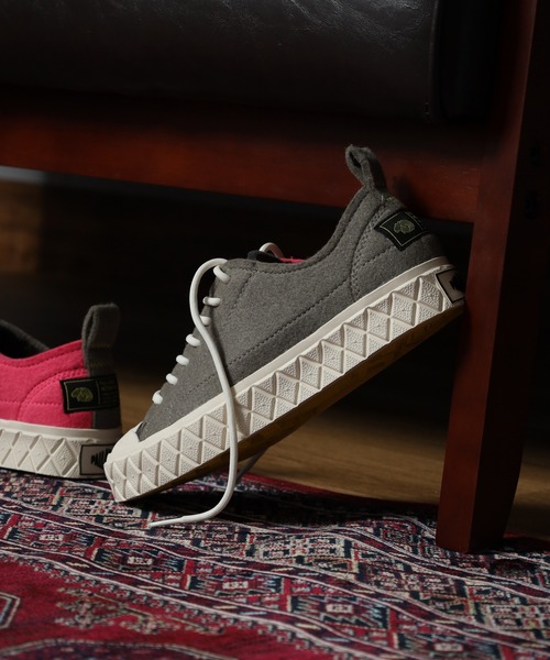 PALLADIUM(パラディウム)の「PALLA ACE LO MERINO パラ エース ロー メリノ 厚底スニーカー(スニーカー・メンズ・グレー/ブラック/グリーン×ピンク・23.5cm/22.5cm/28cm/27.5cm/27cm/26.5cm/25cm/24cm/24.5cm/29cm/26cm/25.5cm)」の8枚目の写真