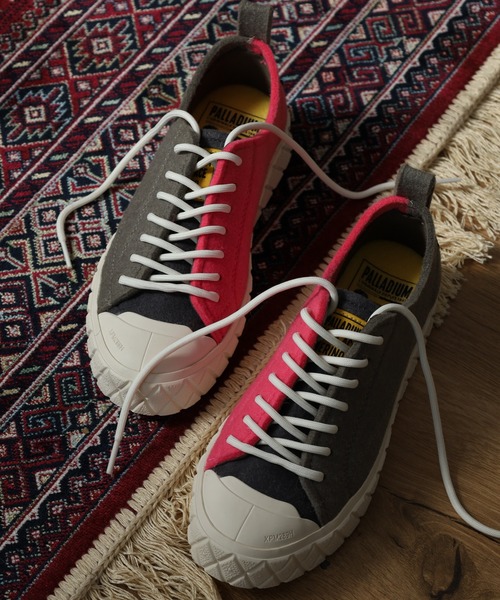 PALLADIUM(パラディウム)の「PALLA ACE LO MERINO パラ エース ロー メリノ 厚底スニーカー(スニーカー・メンズ・グレー/ブラック/グリーン×ピンク・23.5cm/22.5cm/28cm/27.5cm/27cm/26.5cm/25cm/24cm/24.5cm/29cm/26cm/25.5cm)」の9枚目の写真