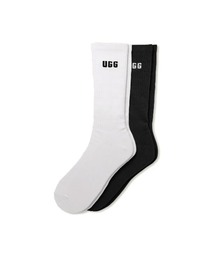 UGG | アグ【UGG】- 2足セット ソックス【MLEANDERLOGOCREW 2PACK 1172201-WBLC】(ソックス/靴下)