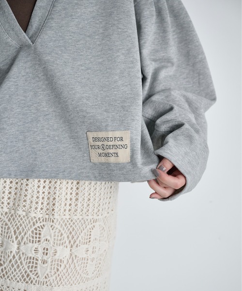 THE YOn（ザヨン）の「コットン裏毛スキッパートップス（スウェット・レディース・グレー/チャコールグレー/クリーム/ピンク・FREE）」の8枚目の写真