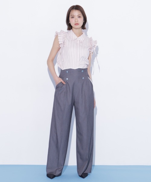 JILL by JILL STUART(ジルバイジルスチュアート)の「パイピングスラックス(その他パンツ・レディース・ネイビー/グレー・MEDIUM/SMALL)」の2枚目の写真