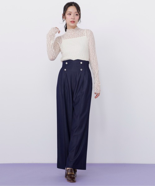 JILL by JILL STUART(ジルバイジルスチュアート)の「パイピングスラックス(その他パンツ・レディース・ネイビー/グレー・MEDIUM/SMALL)」の16枚目の写真