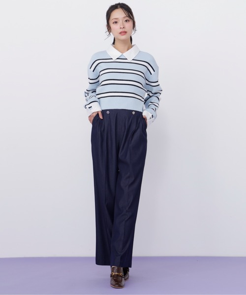 JILL by JILL STUART(ジルバイジルスチュアート)の「パイピングスラックス(その他パンツ・レディース・ネイビー/グレー・MEDIUM/SMALL)」の21枚目の写真