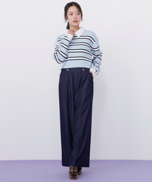JILL by JILL STUART(ジルバイジルスチュアート)の「パイピングスラックス(その他パンツ・レディース・ネイビー/グレー・MEDIUM/SMALL)」の22枚目の写真