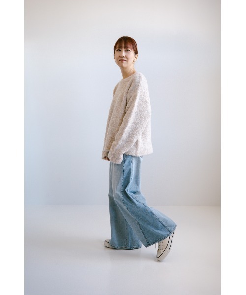 HEART MARKET(ハートマーケット)の「ブークレアソートバックロゴプルオーバー(ニット/セーター・レディース・ピンク/ナチュラル/グレー/サックスブルー・FREE)」の6枚目の写真