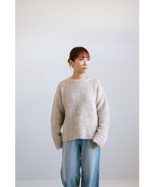 HEART MARKET(ハートマーケット)の「ブークレアソートバックロゴプルオーバー(ニット/セーター・レディース・ピンク/ナチュラル/グレー/サックスブルー・FREE)」の8枚目の写真
