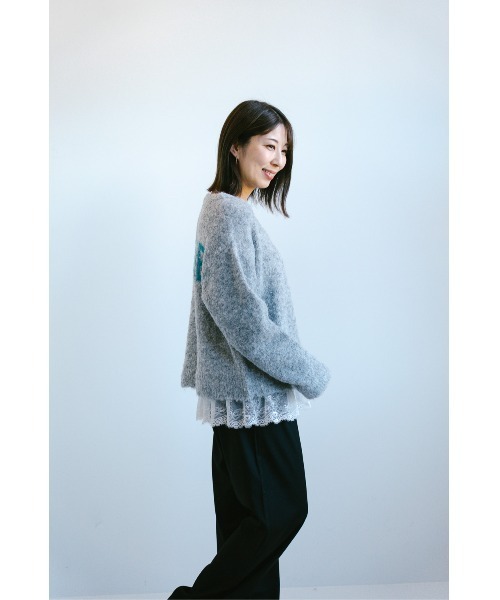HEART MARKET(ハートマーケット)の「ブークレアソートバックロゴプルオーバー(ニット/セーター・レディース・ピンク/ナチュラル/グレー/サックスブルー・FREE)」の15枚目の写真