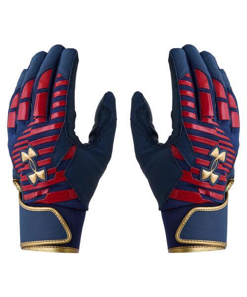 UNDER ARMOUR(アンダーアーマー)の「UAクリーンアップ プロ バッティンググローブ(ベースボール/メンズ)(手袋・メンズ・ネイビー・XL/S/L/M)」の1枚目の写真