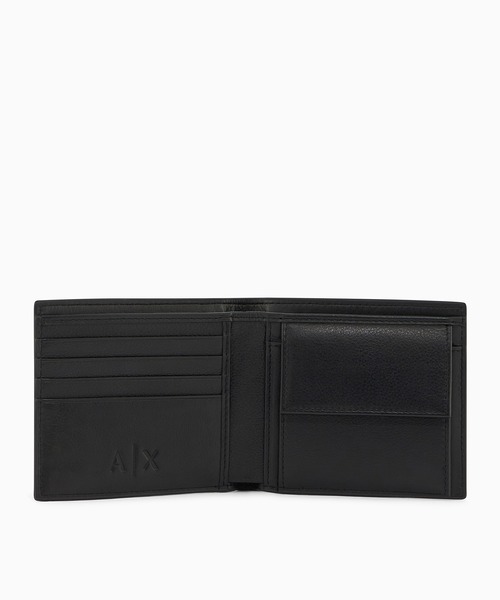ARMANI EXCHANGE(アルマーニエクスチェンジ)の「【A|X アルマーニ エクスチェンジ】<オンライン限定>AXロゴ レザー 二つ折り財布(コインケース付き)(財布・メンズ・ブラック・FREE)」の3枚目の写真