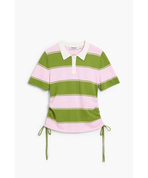 Desigual(デシグアル)の「ポロシャツのレースアップ(Tシャツ/カットソー・レディース・レッド・S/M/L/XL/XS)」の3枚目の写真
