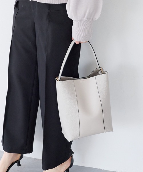 Andemiu（アンデミュウ）の「ポーチツキワンショルダーBAG639654（ショルダーバッグ・レディース・ブラック/アイボリー/チョコ/ピンク・FREE）」の5枚目の写真