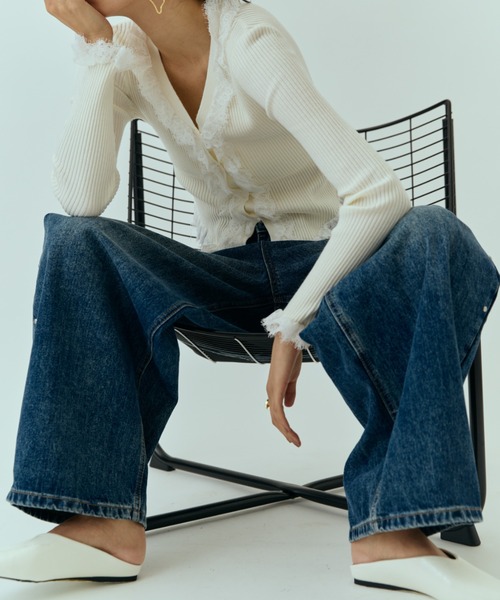 DRWCYS（ドロシーズ）の「サイドスタッズカーブデニム（デニムパンツ・レディース・インディゴブルー・MEDIUM/SMALL）」の13枚目の写真