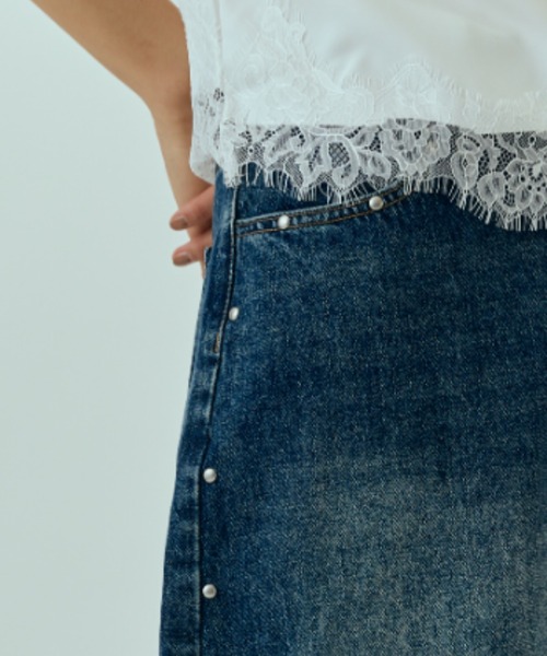 DRWCYS（ドロシーズ）の「サイドスタッズカーブデニム（デニムパンツ・レディース・インディゴブルー・MEDIUM/SMALL）」の7枚目の写真