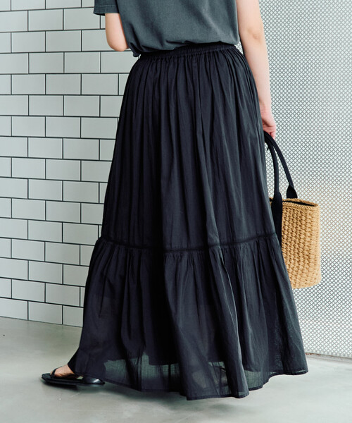 FREAK'S STORE（フリークスストア）の「限定展開　インド ティアード 切り替え スカート（スカート・レディース・ライトグレー/ブラウン/オフホワイト/ブラック/コーラルピンク・SMALL/MEDIUM）」の10枚目の写真