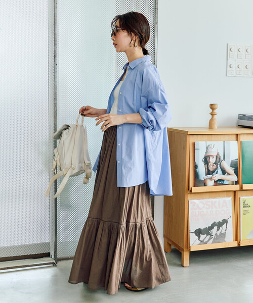 FREAK'S STORE（フリークスストア）の「限定展開　インド ティアード 切り替え スカート（スカート・レディース・ライトグレー/ブラウン/オフホワイト/ブラック/コーラルピンク・SMALL/MEDIUM）」の13枚目の写真