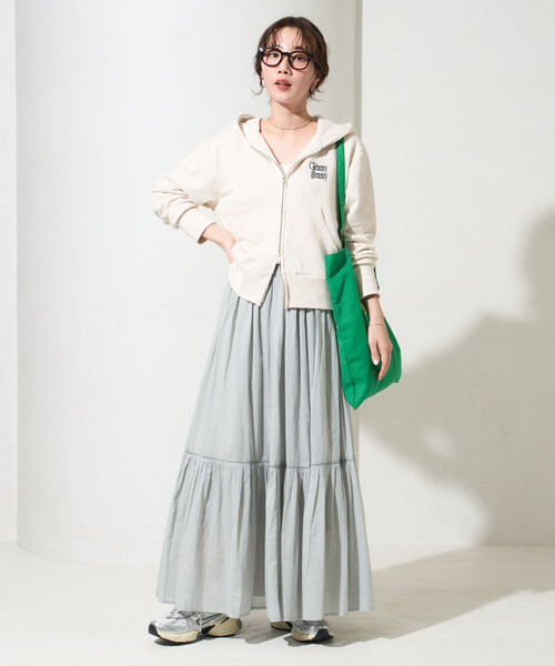 FREAK'S STORE（フリークスストア）の「限定展開　インド ティアード 切り替え スカート（スカート・レディース・ライトグレー/ブラウン/オフホワイト/ブラック/コーラルピンク・SMALL/MEDIUM）」の19枚目の写真