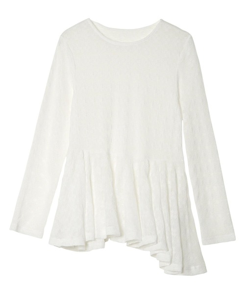KOBE LETTUCE(コウベレタス)の「レースアシンメトリーヘムチュニック(Tシャツ/カットソー・レディース・ホワイト/ブラック・M)」の10枚目の写真
