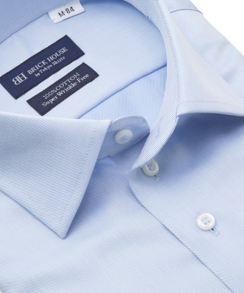 TOKYO SHIRTS（トウキョウシャツ）の「形態安定ノンアイロン ワイド 長袖ビジネスワイシャツ（ビジネスシャツ・メンズ・ブルー・首回り37cm-裄丈80cm/首回り39cm-裄丈80cm/首回り39cm-裄丈84cm/首回り41cm-裄丈82cm/首回り41cm-裄丈86cm/首回り42cm-裄丈82cm/首回り42cm-裄丈86cm/首回り43cm-裄丈82cm/首回り43cm-裄丈86cm/首回り37cm-裄丈84cm）」の3枚目の写真