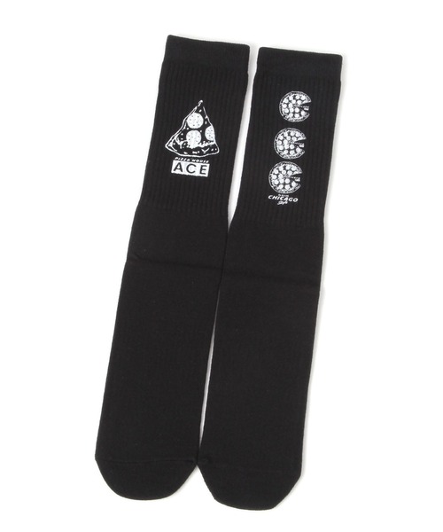 GEORGE'S（ジョージズ）の「【UNIVERSAL OVERALL】PIZZA SOCKS（ソックス/靴下・メンズ・ホワイト/ブラック・25-27）」の2枚目の写真