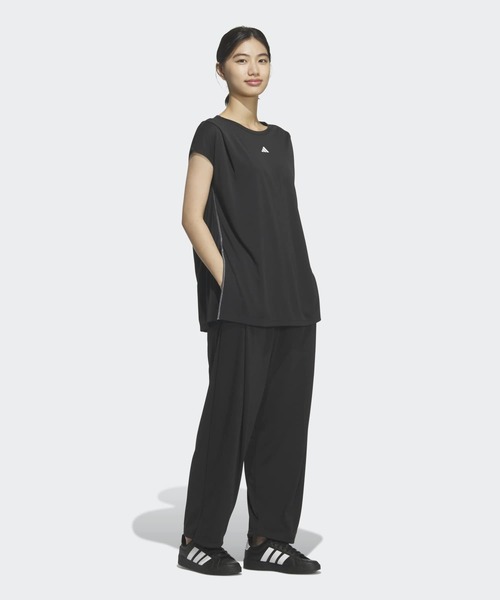 adidas(アディダス)の「ソフトリュクス ブラック ダブルニット ルーズフィット ノースリーブ トップス / アディダス adidas(Tシャツ/カットソー・レディース・ブラック・XX-LARGE/LARGE/MEDIUM/SMALL/X-LARGE)」の5枚目の写真