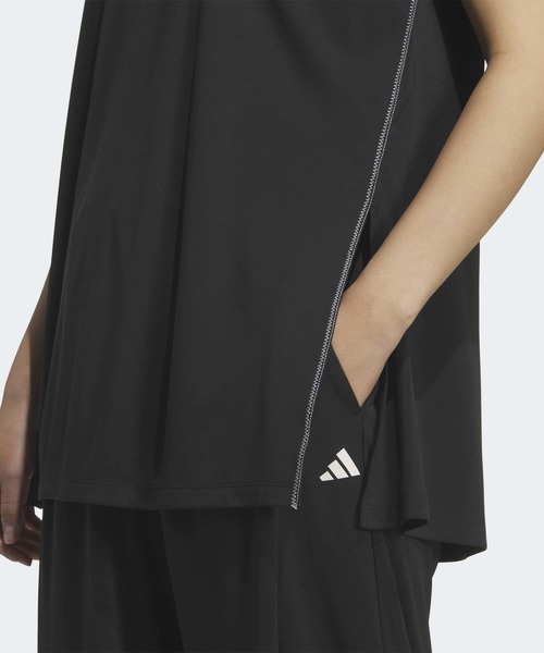 adidas(アディダス)の「ソフトリュクス ブラック ダブルニット ルーズフィット ノースリーブ トップス / アディダス adidas(Tシャツ/カットソー・レディース・ブラック・XX-LARGE/LARGE/MEDIUM/SMALL/X-LARGE)」の3枚目の写真