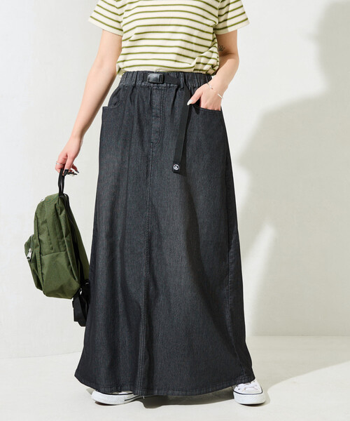 FREAK'S STORE(フリークスストア)の「限定展開 冷感 デニム クライミングスカート (冷感・吸水速乾)(デニムスカート・レディース・ブルー/グレー/ブラック/ネイビー・MEDIUM/SMALL)」の1枚目の写真