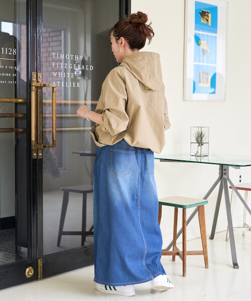 FREAK'S STORE(フリークスストア)の「限定展開 冷感 デニム クライミングスカート (冷感・吸水速乾)(デニムスカート・レディース・ブルー/グレー/ブラック/ネイビー・MEDIUM/SMALL)」の7枚目の写真