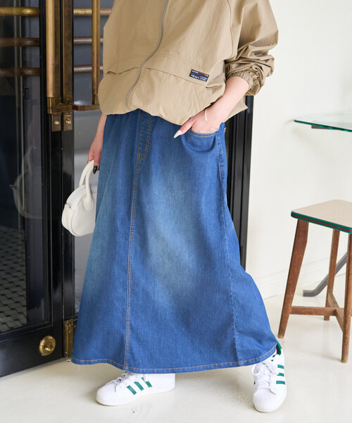 FREAK'S STORE(フリークスストア)の「限定展開 冷感 デニム クライミングスカート (冷感・吸水速乾)(デニムスカート・レディース・ブルー/グレー/ブラック/ネイビー・MEDIUM/SMALL)」の9枚目の写真